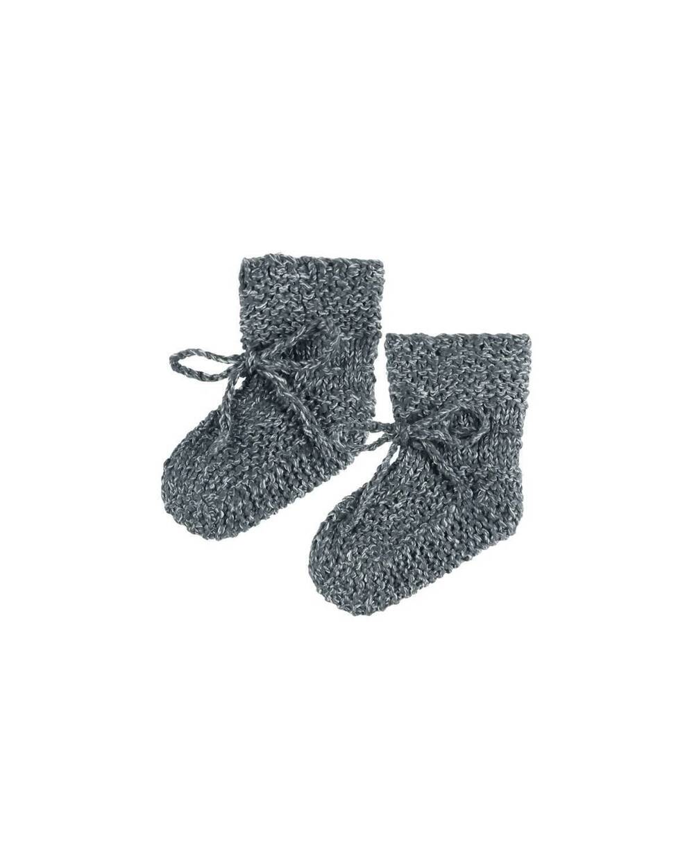 NEW QUINCY MAE kids' knit booties in indigo